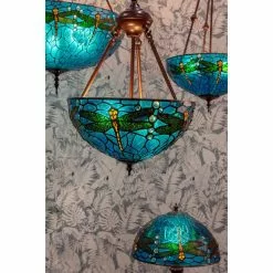 HAES DECO - Tiffany Tafellamp Blauw Ø 41x57 Cm Fitting E27 / Lamp Max 2x40W -LAMPEN Winkel 3933146 9e77fa28