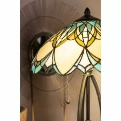 HAES DECO - Tiffany Tafellamp Blauw, Beige Ø 40x60 Cm Fitting E27 / Lamp Max 2x60W -LAMPEN Winkel 3933152 1bba506a