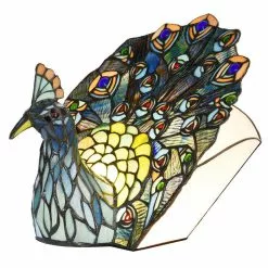 HAES DECO - Tiffany Tafellamp Blauw, Groen 32x35x30 Cm Fitting E14 / Lamp Max 1x40W -LAMPEN Winkel 3933157 c63cbd56