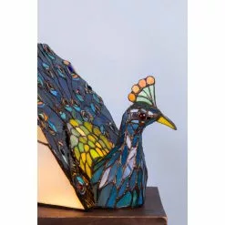 HAES DECO - Tiffany Tafellamp Blauw, Groen 32x35x30 Cm Fitting E14 / Lamp Max 1x40W -LAMPEN Winkel 3933157 d9690a47