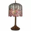 HAES DECO - Tiffany Tafellamp Blauw, Roze Ø 40x84 Cm Fitting E27 / Lamp Max 3x60W