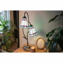 HAES DECO - Tiffany Tafellamp Bruin 35x18x61 Cm Fitting E14 / Lamp Max 2x25W -LAMPEN Winkel 3933181 271a9c04