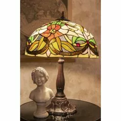 HAES DECO - Tiffany Tafellamp Creme Ø 41x58 Cm Fitting E27 / Lamp Max 2x60W -LAMPEN Winkel 3933217 695a8a03
