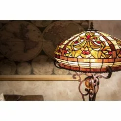 HAES DECO - Tiffany Tafellamp Creme, Bruin Ø 42x72 Cm Fitting E27 / Lamp Max 2x60W -LAMPEN Winkel 3933226 8b1abaf4