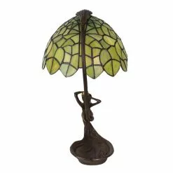 HAES DECO - Tiffany Tafellamp Groen 28x20x41 Cm Fitting E27 / Lamp Max 1x40W -LAMPEN Winkel 3933250 09d5266f