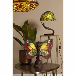HAES DECO - Tiffany Tafellamp Groen 28x20x41 Cm Fitting E27 / Lamp Max 1x40W -LAMPEN Winkel 3933250 564c7c1f