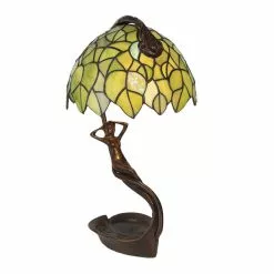 HAES DECO - Tiffany Tafellamp Groen 28x20x41 Cm Fitting E27 / Lamp Max 1x40W -LAMPEN Winkel 3933250 7a20966c