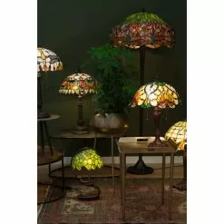 HAES DECO - Tiffany Tafellamp Groen 28x20x41 Cm Fitting E27 / Lamp Max 1x40W -LAMPEN Winkel 3933250 f5bb7f82