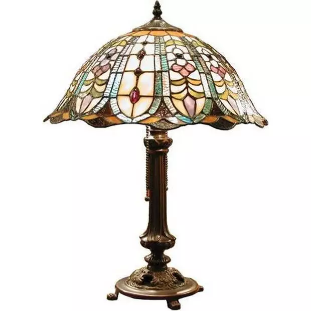 HAES DECO - Tiffany Tafellamp Groen Ø 40x53 Cm Fitting E27 / Lamp Max 2x60W 2 HAES DECO - Tiffany Tafellamp Groen Ø 40x53 Cm Fitting E27 / Lamp Max 2x60W - Afbeelding 2