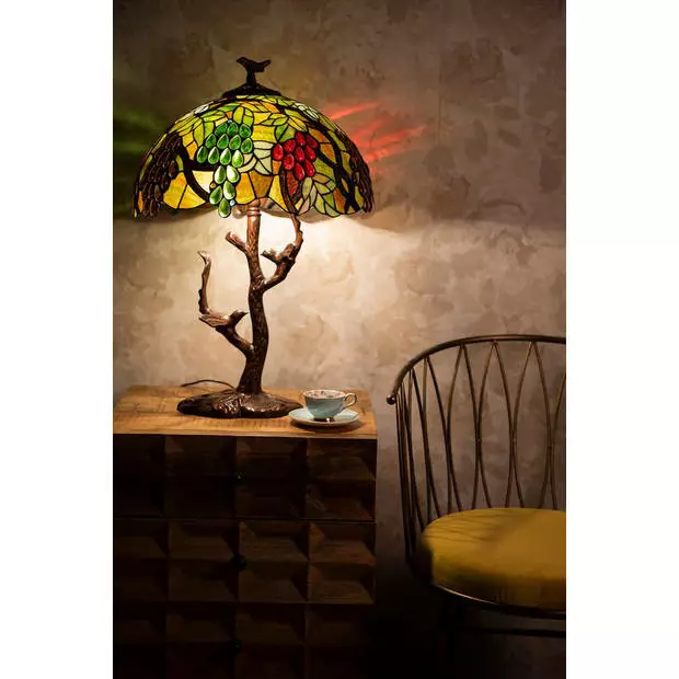 HAES DECO - Tiffany Tafellamp Groen Ø 40x60 Cm Fitting E27 / Lamp Max 2x60W 3 HAES DECO - Tiffany Tafellamp Groen Ø 40x60 Cm Fitting E27 / Lamp Max 2x60W - Afbeelding 3