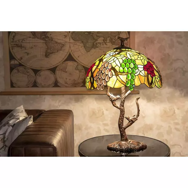 HAES DECO - Tiffany Tafellamp Groen Ø 40x60 Cm Fitting E27 / Lamp Max 2x60W 4 HAES DECO - Tiffany Tafellamp Groen Ø 40x60 Cm Fitting E27 / Lamp Max 2x60W - Afbeelding 4