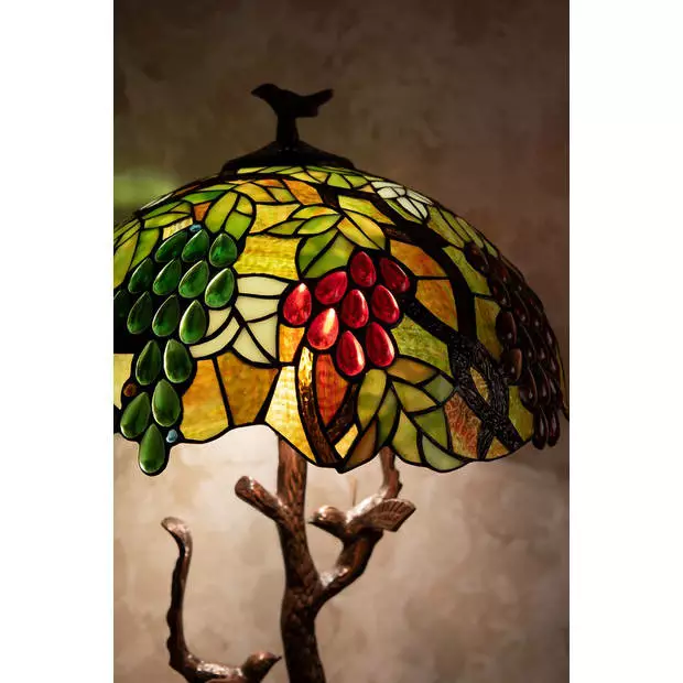HAES DECO - Tiffany Tafellamp Groen Ø 40x60 Cm Fitting E27 / Lamp Max 2x60W 2 HAES DECO - Tiffany Tafellamp Groen Ø 40x60 Cm Fitting E27 / Lamp Max 2x60W - Afbeelding 2