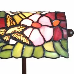 HAES DECO - Tiffany Tafellamp Groen, Roze 15x15x33 Cm Fitting E14 / Lamp Max 1x25W -LAMPEN Winkel 3933282 263cdc4b