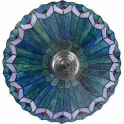 HAES DECO - Tiffany Tafellamp Groen, Roze, Blauw Ø 48x73 Cm Fitting E27 / Lamp Max 2x40W -LAMPEN Winkel 3933288 911f5534