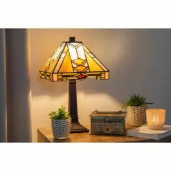 HAES DECO - Tiffany Tafellamp Meerkleurig 22x22x38 Cm Fitting E14 / Lamp Max 1x40W -LAMPEN Winkel 3933297 8d6d090a