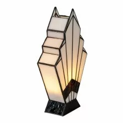 HAES DECO - Tiffany Tafellamp Wit 17x6x30 Cm Fitting E27 / Lamp Max 1x40W -LAMPEN Winkel 3933364 647bf75d