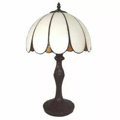 HAES DECO - Tiffany Tafellamp Wit Ø 31x43 Cm Fitting E27 / Lamp Max 1x40W -LAMPEN Winkel 3933369 a71b1f6e
