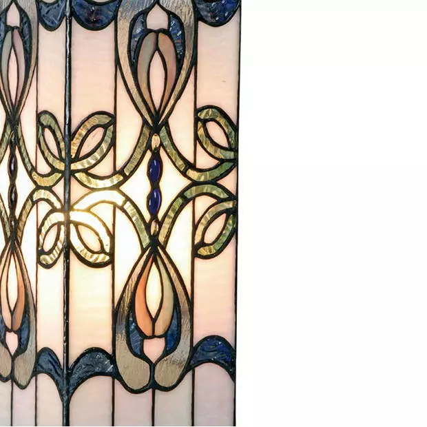 HAES DECO - Tiffany Tafellamp Wit, Blauw 18x18x45 Cm Fitting E27 / Lamp Max 1x40W 2 HAES DECO - Tiffany Tafellamp Wit, Blauw 18x18x45 Cm Fitting E27 / Lamp Max 1x40W - Afbeelding 2