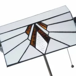 HAES DECO - Tiffany Tafellamp Wit, Bruin 32x27x51 Cm Fitting E27 / Lamp Max 1x60W -LAMPEN Winkel 3933375 034b9f4d