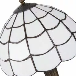 HAES DECO - Tiffany Tafellamp Wit, Bruin Ø 25x43 Cm Fitting E27 / Lamp Max 1x40W -LAMPEN Winkel 3933379 0d78cebf