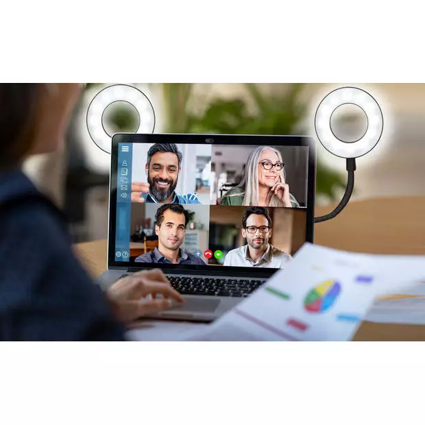 Grundig Selfie Studio Ring Lamp - 2x Lamps - Social Media And Vlogs - With Table Clamp - Flexible Neck - USB 8 Grundig Selfie Studio Ring Lamp - 2x Lamps - Social Media And Vlogs - With Table Clamp - Flexible Neck - USB - Afbeelding 8