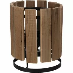 HAES DECO - Tafellamp - Industrial - Vintage / Retro Lamp, Ø 25x30 Cm - Bruin Hout - Bureaulamp, Sfeerlamp, Nachtlampje -LAMPEN Winkel 3946831 f34dfec2