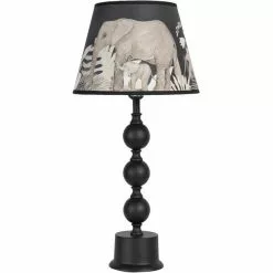 HAES DECO - Tafellamp - City Jungle - Olifanten Bedrukte Lamp, Ø 27x57 Cm - Bureaulamp, Sfeerlamp, Nachtlampje -LAMPEN Winkel 3946834 6bd7738b