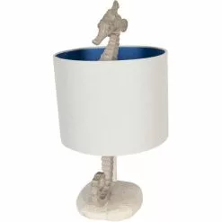 HAES DECO - Tafellamp - Beachlife - Zeepaard In Lamp, Ø 23x44 Cm - Beige / Wit - Bureaulamp, Sfeerlamp, Nachtlampje -LAMPEN Winkel 3946838 27b084e8