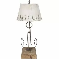 HAES DECO - Tafellamp - Beachlife - Scheepsanker Vintage / Retro Lamp, Ø 35x79 Cm - Bureaulamp, Sfeerlamp, Nachtlampje -LAMPEN Winkel 3946839 21eaee0a