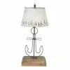 HAES DECO - Tafellamp - Beachlife - Scheepsanker Vintage / Retro Lamp, Ø 35x79 Cm - Bureaulamp, Sfeerlamp, Nachtlampje