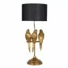 HAES DECO - Tafellamp - City Jungle - Goudkleurige Papagaaien Lamp, Ø 33x79 Cm - Bureaulamp, Sfeerlamp