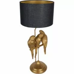HAES DECO - Tafellamp - City Jungle - Goudkleurige Papagaaien Lamp, Ø 33x79 Cm - Bureaulamp, Sfeerlamp -LAMPEN Winkel 3946842 6721c588