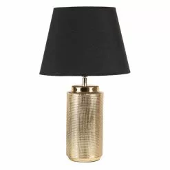 HAES DECO - Tafellamp - Modern Chic - Goudkleurige Lamp, Ø 30x50 Cm - Bureaulamp, Sfeerlamp, Nachtlampje
