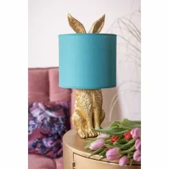 HAES DECO - Tafellamp - City Jungle - Konijn In De Lamp, Ø 20x43 Cm - Goud/Groen - Bureaulamp, Sfeerlamp, Nachtlampje -LAMPEN Winkel 3946857 b548c8e0