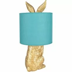 HAES DECO - Tafellamp - City Jungle - Konijn In De Lamp, Ø 20x43 Cm - Goud/Groen - Bureaulamp, Sfeerlamp, Nachtlampje -LAMPEN Winkel 3946857 e93f20f8