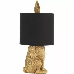 HAES DECO - Tafellamp - City Jungle - Konijn In De Lamp, Ø 20x43 Cm - Goud/Zwart - Bureaulamp, Sfeerlamp, Nachtlampje -LAMPEN Winkel 3946916 82b8dddd