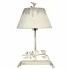 HAES DECO - Tafellamp - Shabby Chic - Vintage / Retro Lamp Met Vogels. 44x43x75 Cm - Bureaulamp, Sfeerlamp, Nachtlampje
