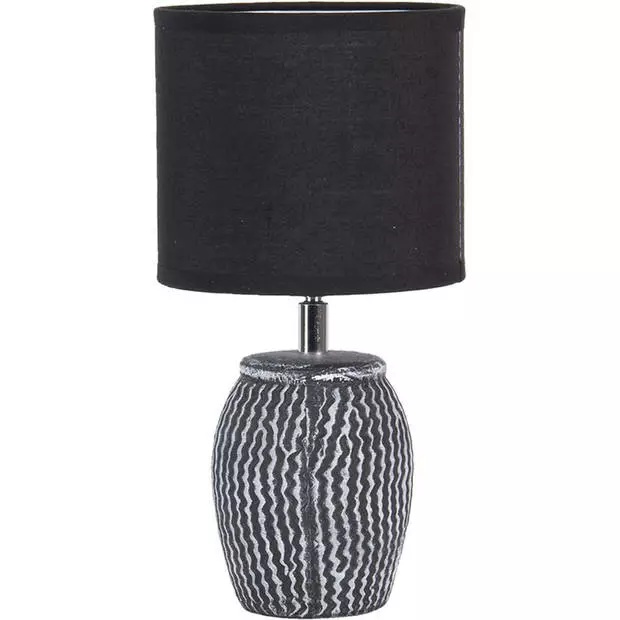 HAES DECO - Tafellamp - Modern Chic - Stijlvolle Lamp, Ø 15x26 Cm - Grijs/Wit - Bureaulamp, Sfeerlamp, Nachtlampje 2 HAES DECO - Tafellamp - Modern Chic - Stijlvolle Lamp, Ø 15x26 Cm - Grijs/Wit - Bureaulamp, Sfeerlamp, Nachtlampje - Afbeelding 2