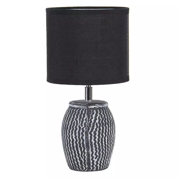 HAES DECO - Tafellamp - Modern Chic - Stijlvolle Lamp, Ø 15x26 Cm - Grijs/Wit - Bureaulamp, Sfeerlamp, Nachtlampje 1 HAES DECO - Tafellamp - Modern Chic - Stijlvolle Lamp, Ø 15x26 Cm - Grijs/Wit - Bureaulamp, Sfeerlamp, Nachtlampje