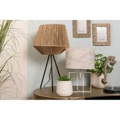 HAES DECO - Tafellamp - Natural Cosy - Stijlvolle Lamp, Ø 31x53 Cm - Bruin/Zwart - Bureaulamp, Sfeerlamp, Nachtlampje -LAMPEN Winkel 3946942 f40d3aac