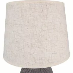 HAES DECO - Tafellamp - Natural Cosy - Keramieke Lamp, Ø 24x45 Cm - Grijs/Beige - Bureaulamp, Sfeerlamp, Nachtlampje -LAMPEN Winkel 3946947 5a4109bc