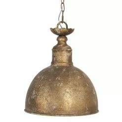 HAES DECO - Hanglamp - Industrial - Koperkleurige Vintage Lamp, Ø 29*35 Cm - Ronde Hanglamp Eettafel, Hanglamp Eetkamer