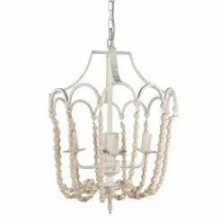 HAES DECO - Hanglamp - Shabby Chic - Vintage / Retro Lamp, 40x40x60 Cm - Hanglamp Eettafel, Hanglamp Eetkamer