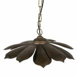 HAES DECO - Hanglamp - City Jungle - Koperkleurige Bladeren Lamp, 41x41x16 Cm - Hanglamp Eettafel, Hanglamp Eetkamer