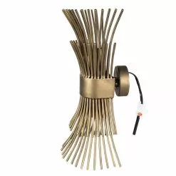 HAES DECO - Wandlamp - Dramatic Chic - Retro Stijlvolle Lamp, 22x22x46 Cm - Goudkleurig Metaal - Muurlamp, Sfeerlamp -LAMPEN Winkel 3947283 789d684c