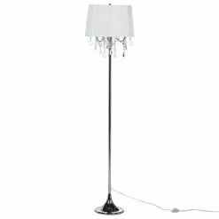 Beliani EVANS - Staande Lamp-Zilver-Metaal