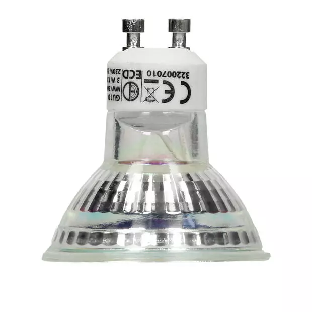 ECD GERMANY LED-lamp GU10 44SMD Vlek 3W In Glas Warm Wit 3000K 2 ECD GERMANY LED-lamp GU10 44SMD Vlek 3W In Glas Warm Wit 3000K - Afbeelding 2