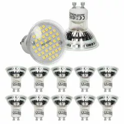 ECD Germany 10er Set LED-lamp GU10 44SMD Spot 3W - Vervangen Van 25W-lamp - Gemaakt Van Glas - 251 Lumen - Warmwit 3000K