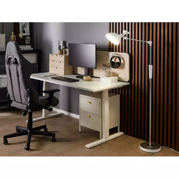 Beliani ANDROMEDA - Staande Lamp-Wit-Synthetisch Materiaal 2 Beliani ANDROMEDA - Staande Lamp-Wit-Synthetisch Materiaal - Afbeelding 2